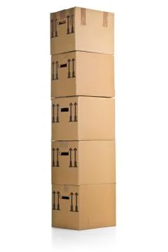 Moving carton boxes stack Stock Photos