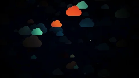 Moving cartoon clouds,  3D animation Stock Footage 69902203