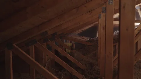 Moving Cellulose for Spray Foam Air Sealing Attic Insulation Home Weatherization Stock Footage 340922716