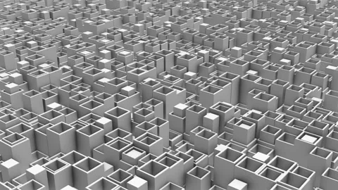 Moving chaotically rectangular 3D objects 스톡 동영상 118381942