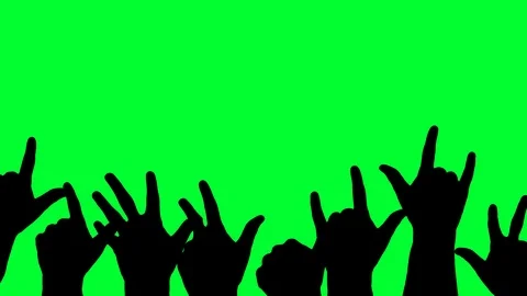 Moving, cheering silhouettes of hands Stock Footage 101959602