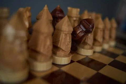 Moving chess figure success play Stock Photos