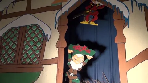Moving Christmas Decorations Elves Stock Footage 45530342