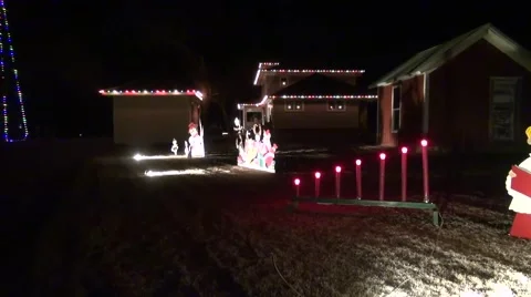 Moving Christmas Decorations Slow Pan Across Stock Footage 45530199