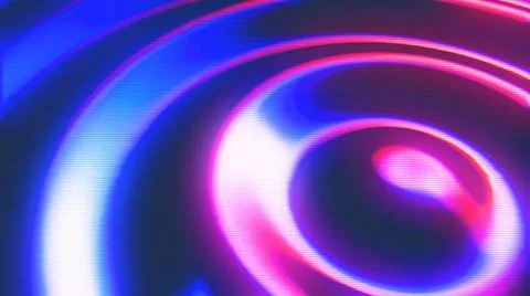 Moving Circles Abstract Background in Retrowave style Stock Illustration