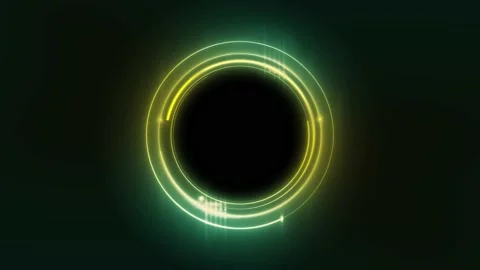 Moving circles are intertwined. Circles rotating with the light. 4K video Stock Footage 210586896