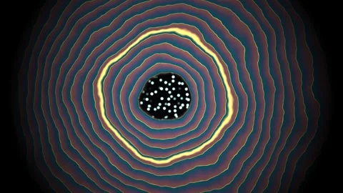 Moving circles with lights in dark background Video stock 338316835