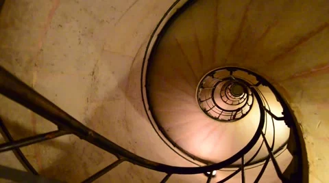 Moving on a circular staircase Stock Footage 61701394