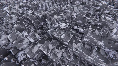 Moving city camouflage military pattern poles looping 3D animation Stock-Footage 219829653