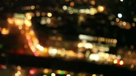 Moving city lights at night Stock Footage 10263259