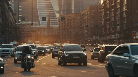 Moving city traffic Stock Footage 37453879