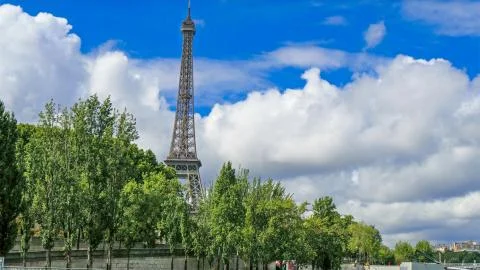 Moving closer to the Eiffel tower in Paris Stock Photos