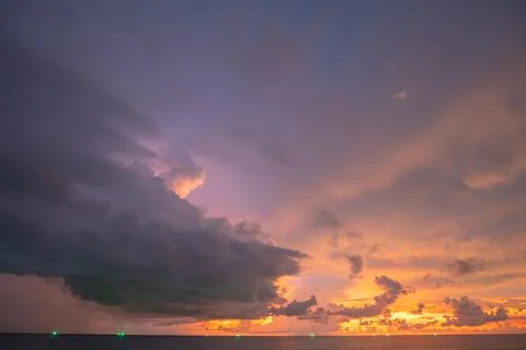 Moving cloud in beautiful red sky Stock Photos