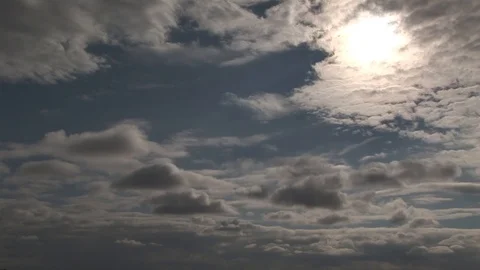Moving cloud formations with a bright moon over the skies of Normandy, France Stock Footage 101208662
