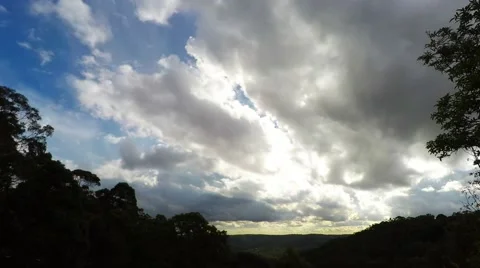 Moving Cloud Formations over the Valley  Stock Footage 64644437