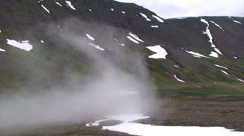 Moving cloud incoming into glacial valley Stock Footage 37270035