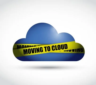 Moving to cloud sign illustration design Illustrazione stock