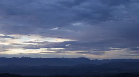 Moving clouds after sun sets in sky 4K Video stock 39657881