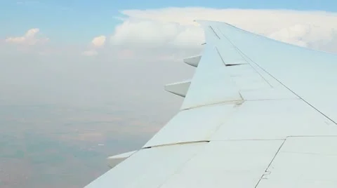 Moving clouds, airplain in the sky Stock Footage 22200825