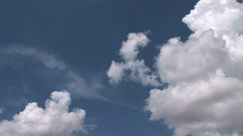 Moving clouds and blue sky time lapse Stock Footage 706718
