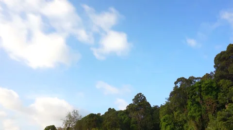 Moving clouds and blue sky time lapse Stock Footage