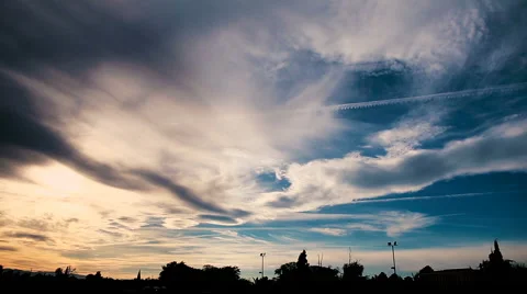 Moving clouds and blue sky time lapse. Stock Footage 62271650
