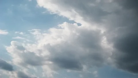 Moving clouds and blue sky time lapse Stock Footage 77724417