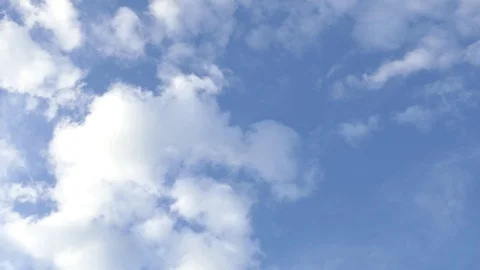 Moving clouds and Blue Sky Big White Clouds Weather Background Stock-Footage 122266219