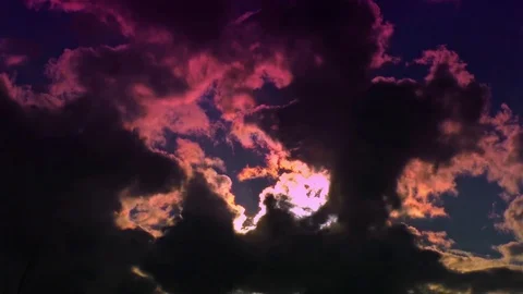 Moving Clouds and Dark Sky -  Time Lapse speed 30x Stock Footage 79983937