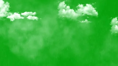 Moving clouds and rainfall with green screen background Stock Footage 145670571