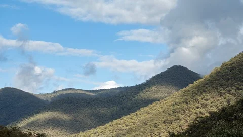 Moving Clouds and Shadows Australian Alps Victoria Australia Timelapse Video stock 105031152