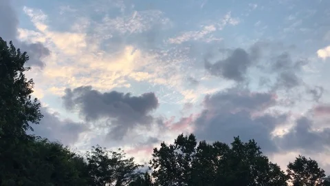 Moving clouds and sunset with tree Stock Footage 111922798