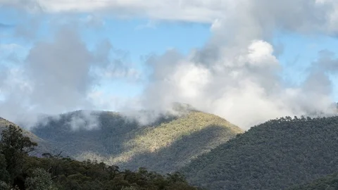 Moving Clouds Australian Alps Victoria Australia Timelapse Stock Footage