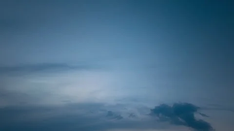 Moving clouds in blue sky during twilight time lapse Stock Footage 311058572
