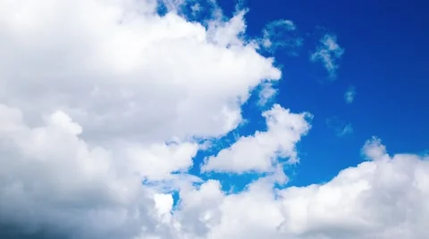 Moving clouds on blue sky Stock Footage 66477422