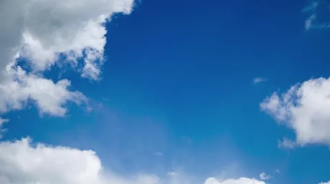 Moving clouds on blue sky Stockbeeldmateriaal 66477433