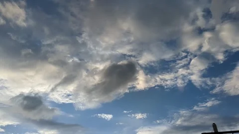 Moving Clouds in the blue sky, time lapse 120x speed Stock Footage 259131789