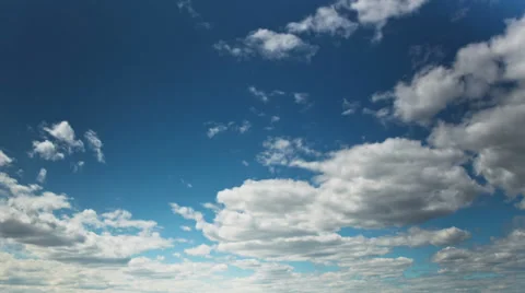 Moving clouds in the blue sky, timelapse Stock Footage 38332354