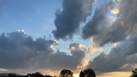 Moving clouds in the evening sky Video stock 280382144