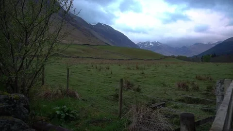 Moving clouds at the foot of Ben Nevis, HD. Stock Footage 137643223