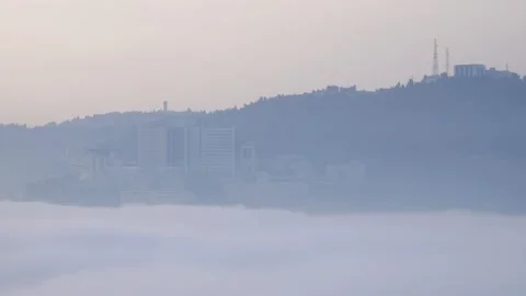 Moving clouds, heaven, top view, low clouds Vidéo 170239392