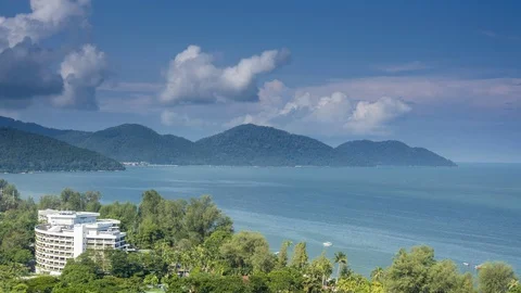 Moving clouds at morning Stock Footage 120510177