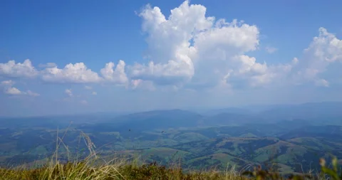 Moving clouds in the mountains. Bewitching picture Stock Footage 115333700