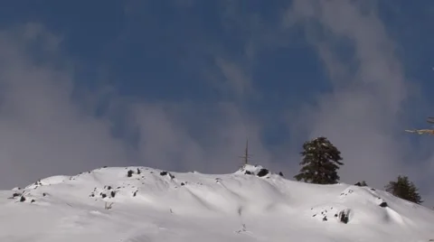 Moving clouds in the mountains Stock Footage 48596164