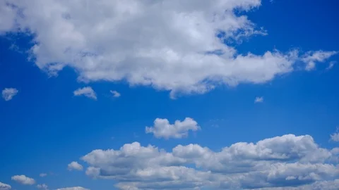 Moving clouds over blue sky time lapse video Stock Footage 91930133