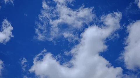 Moving clouds over blue sky time lapse video Stock Footage 92239307