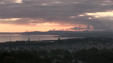Moving clouds over Cockenzie-timelapse Stock Footage 154044022