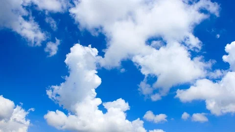 Moving clouds over dark blue sky time lapse Stock Footage 106090698