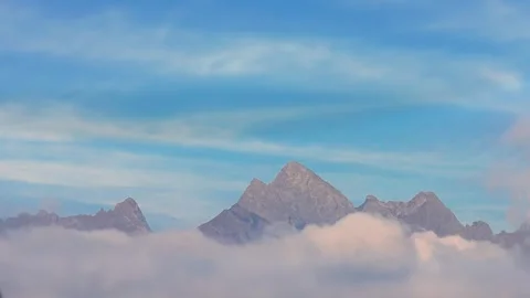 Moving clouds over the Devil's mountains, Bergamo Alps, Lombardy landscape Stock-Footage 346603207