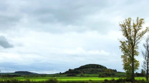 Moving clouds over a German landscape Video stock 46543468